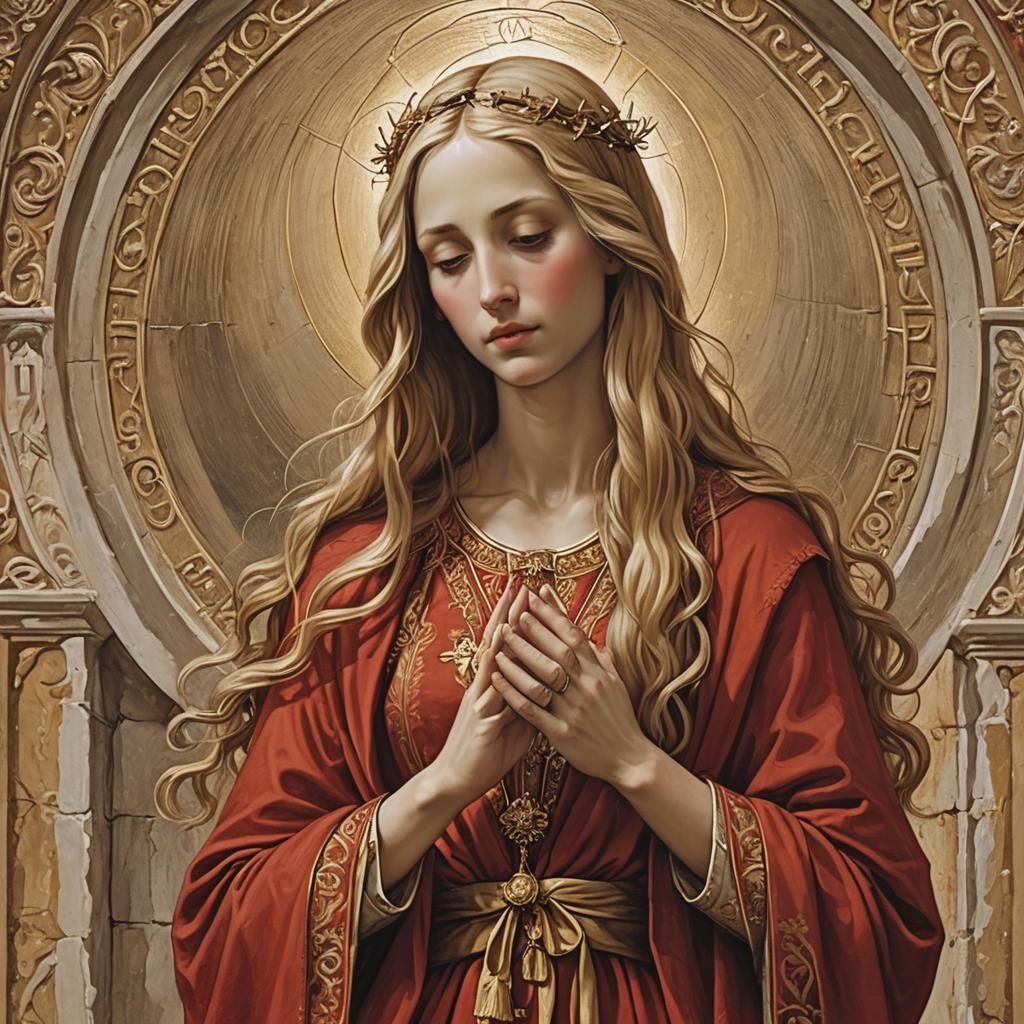 Mary Magdalene in Prayer with Red Tunic