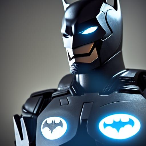 Detailed Robotic Batman with Electrical Glow