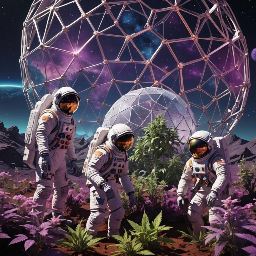 Lunar Cannabis Cultivation: Sci-Fi Concept Art