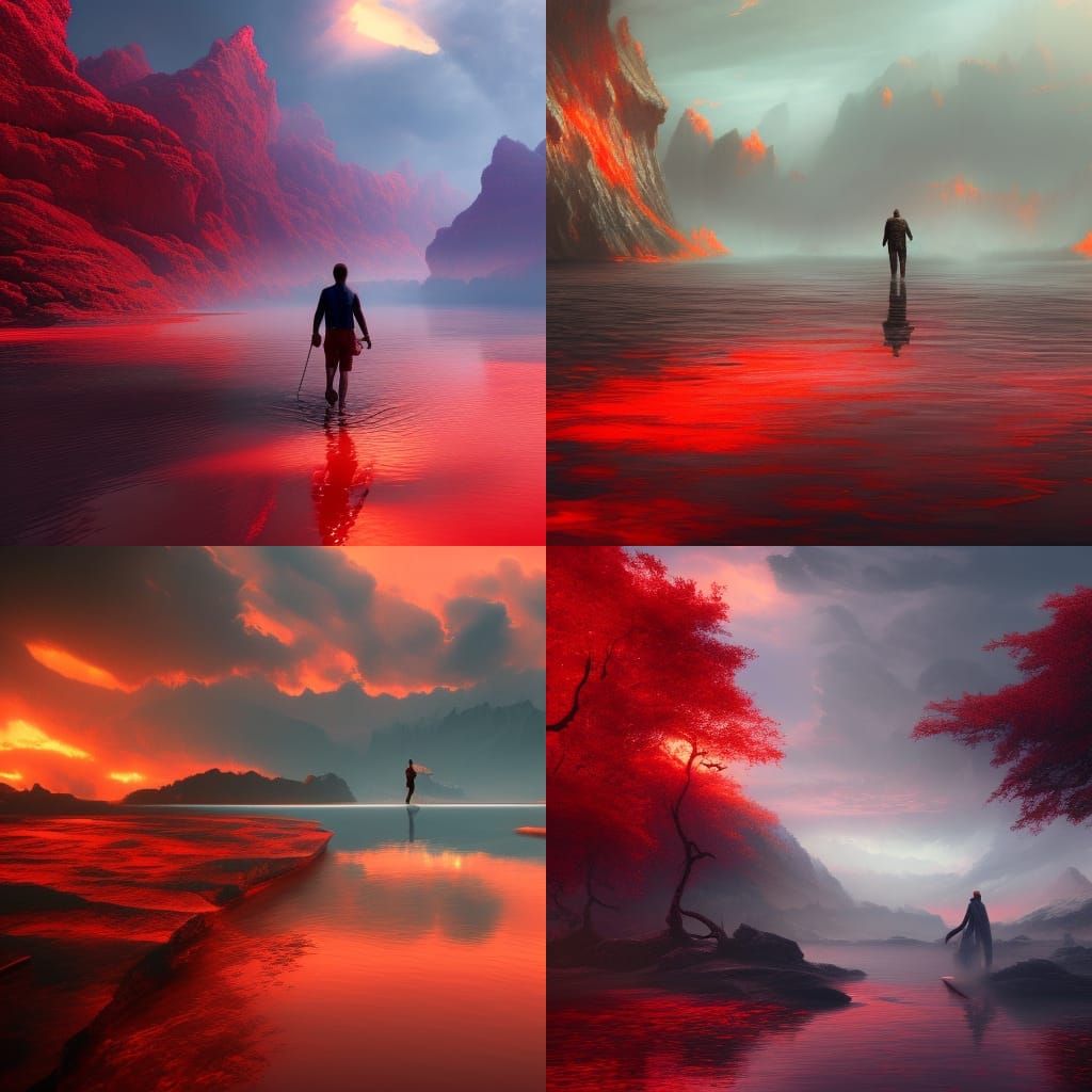 Scarlet Sky: A Fantasy Concept Art Painting
