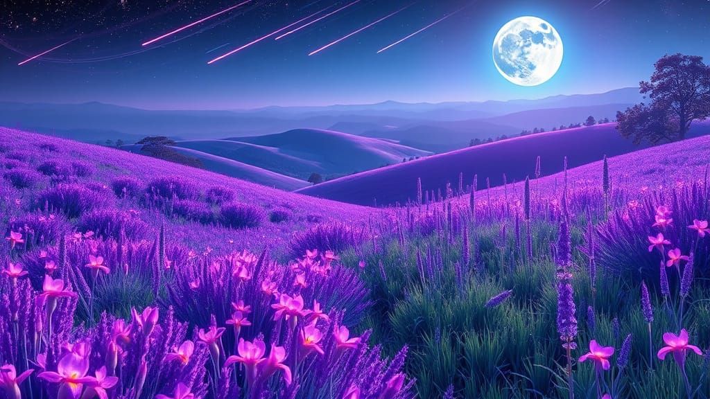 Surreal Dreamscapes of Glowing Lavender Fields