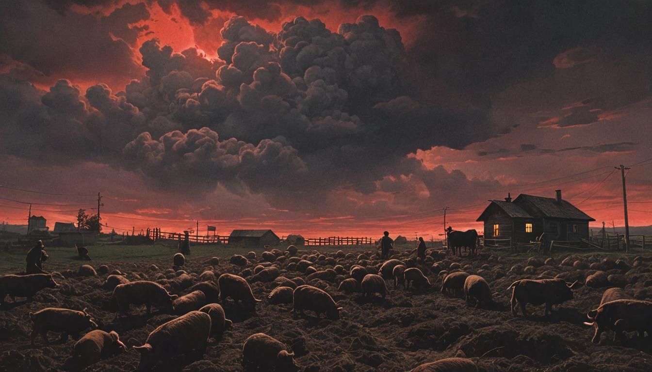 Animals Witness Potato Rain in Dramatic Lighting