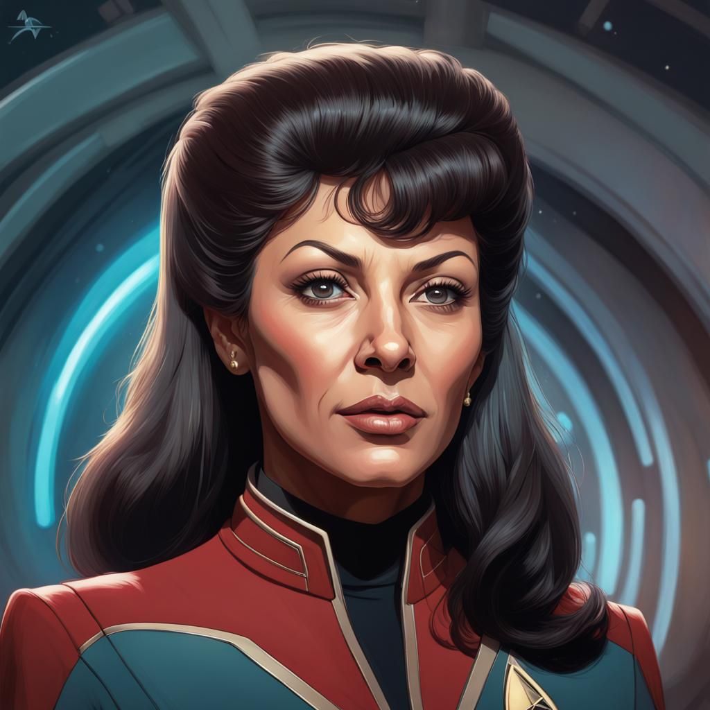 Troi Uhura Star Trek Portrait in Artgerm Style