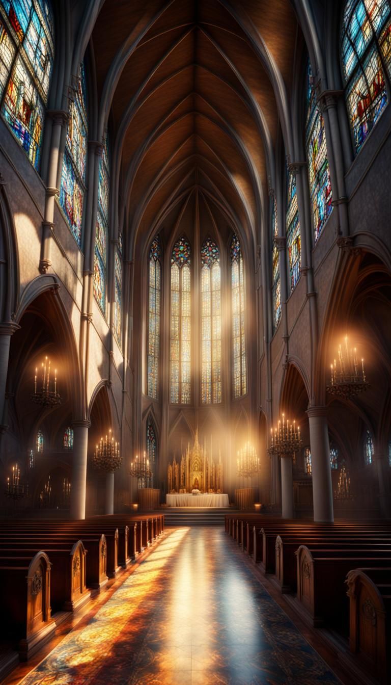 Radiant Light Through Stained Glass Windows