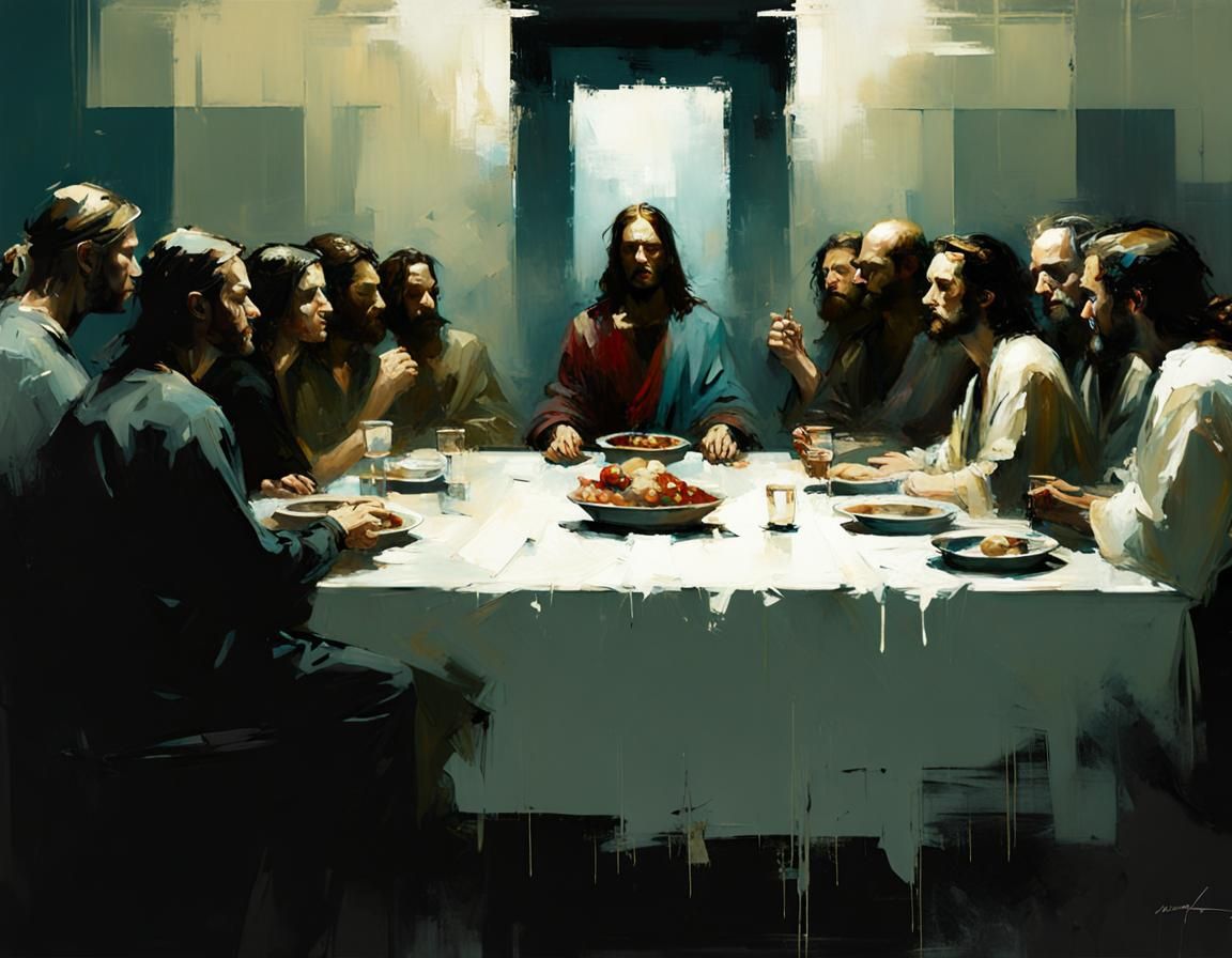 Last Supper in Urban Impressionist Style