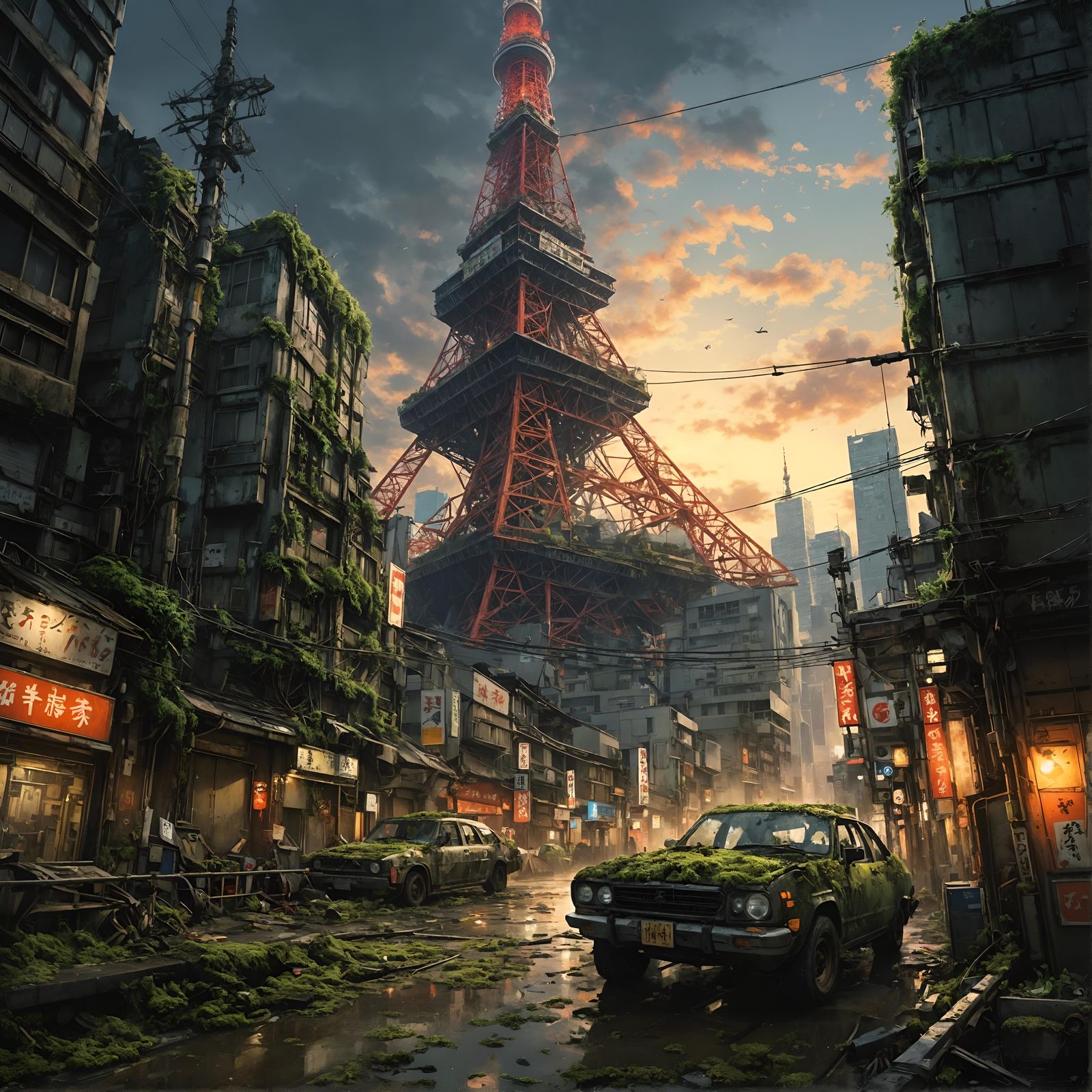 Post-Apocalyptic Tokyo city
