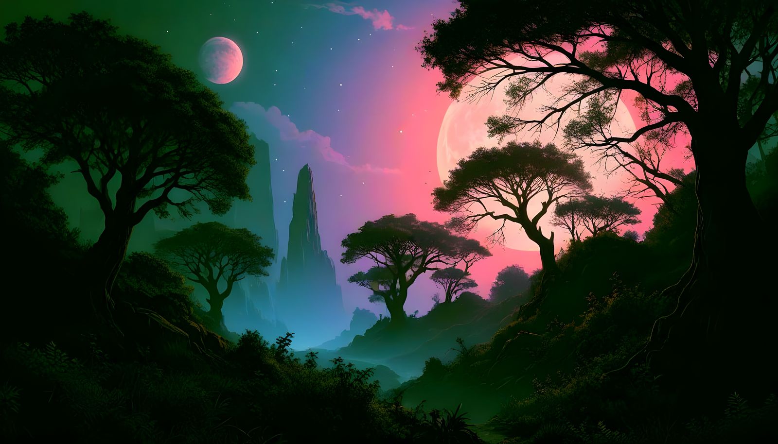 Majestic Night Skyline in Vector Style