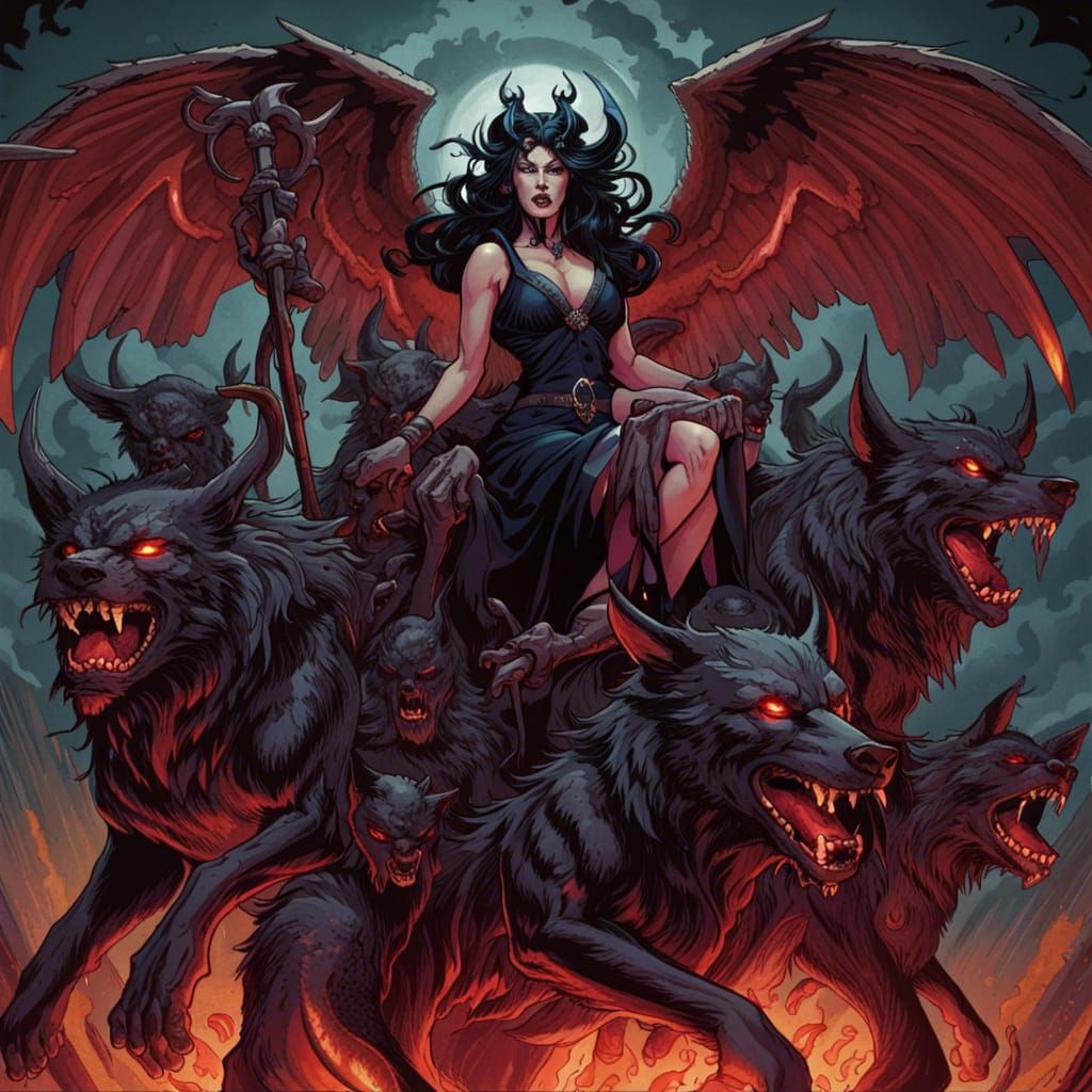 Satanic Witch and Demons in Comic Book Art