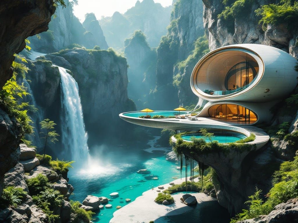 Surreal Cliffside House Defies Gravity Over Turquoise Wateri...