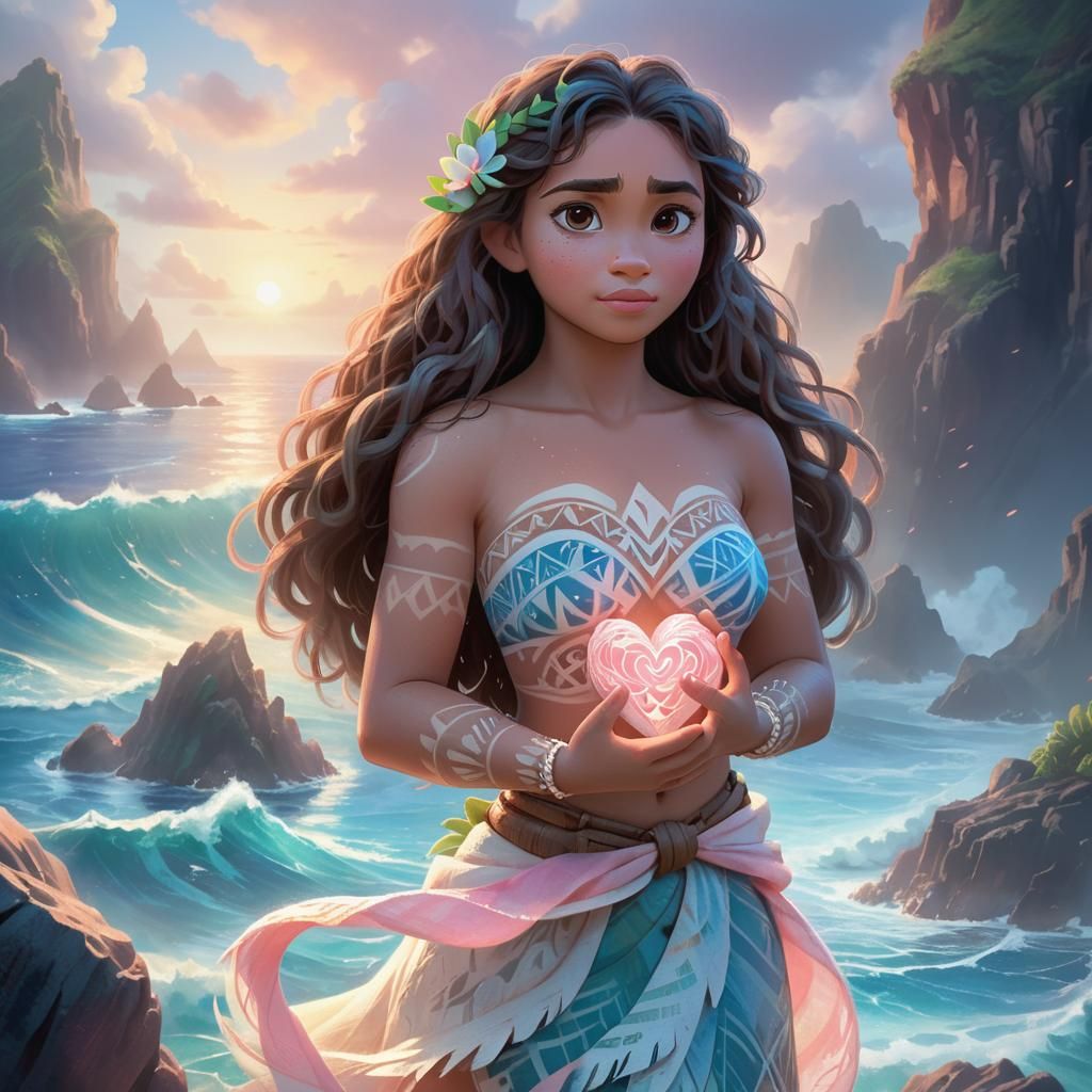 Moana and Te Fiti’s Heart Stone (2)