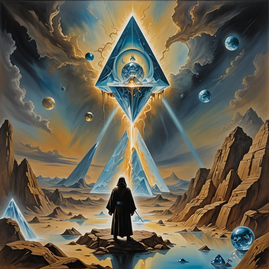 Jedi Force Battle in Surreal Crystal Pyramid