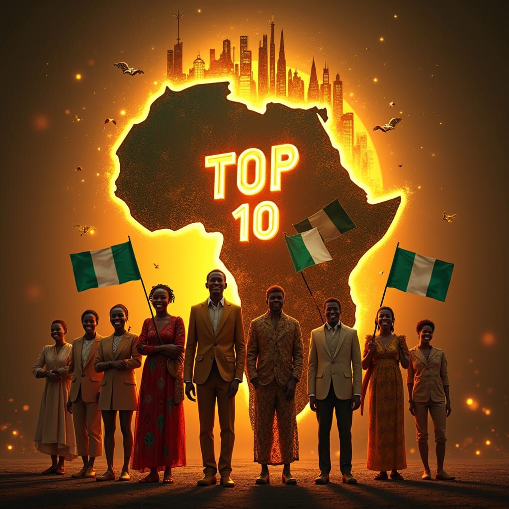 Glowing African Continent Map Unveils Prosperity in Afrofutu...