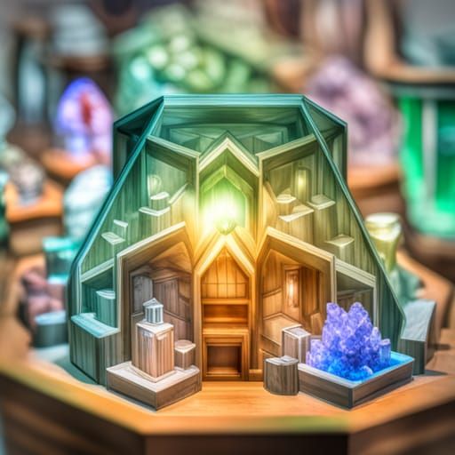 Inside of a fantasy medieval Crystal Shop by AIA 07