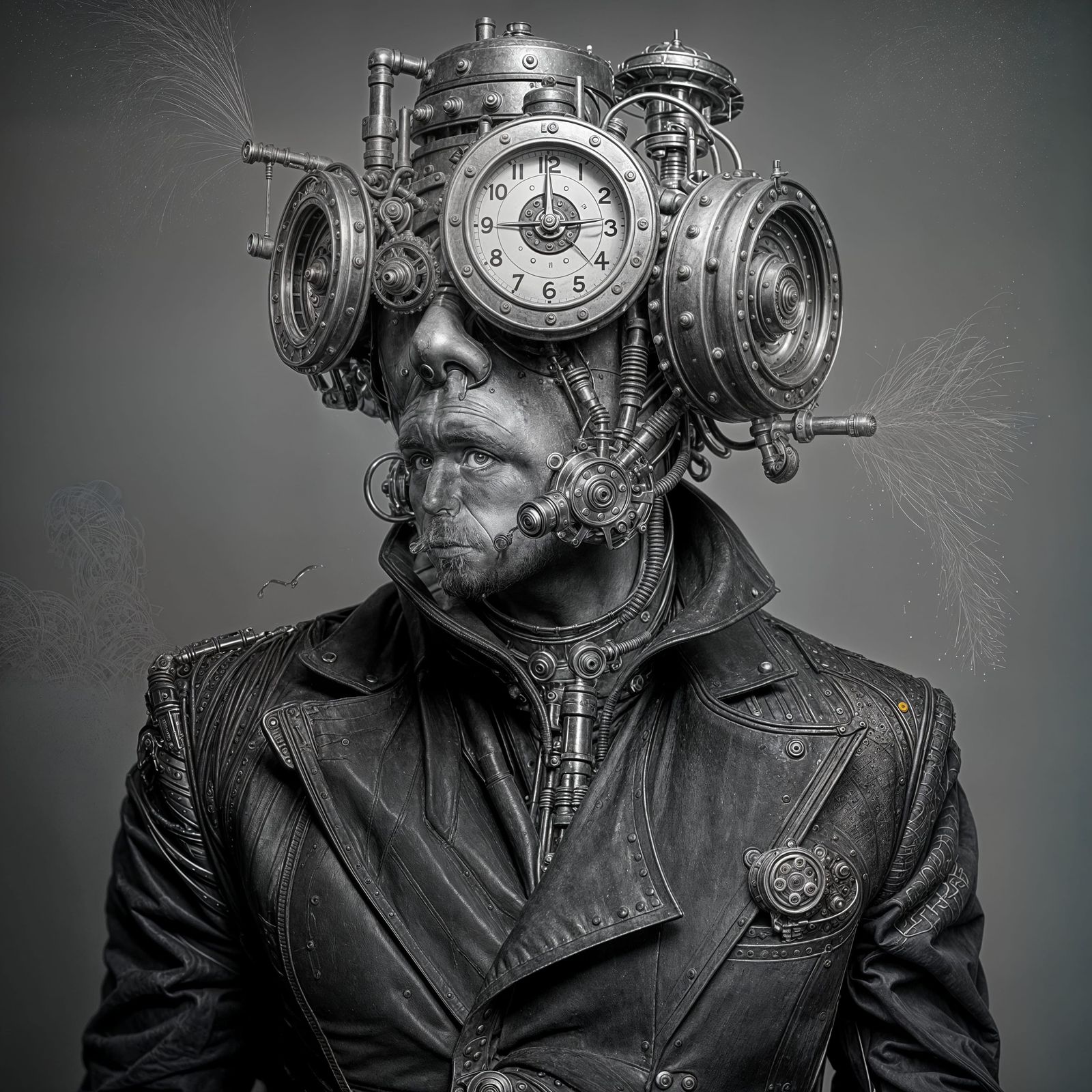 Steam Punk Cyborg: Mechanical and Human Fusion
