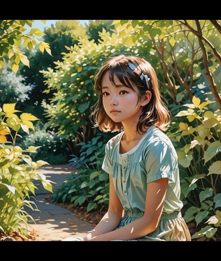 Manga Portrait in Soft Focus, Gentle Lighting