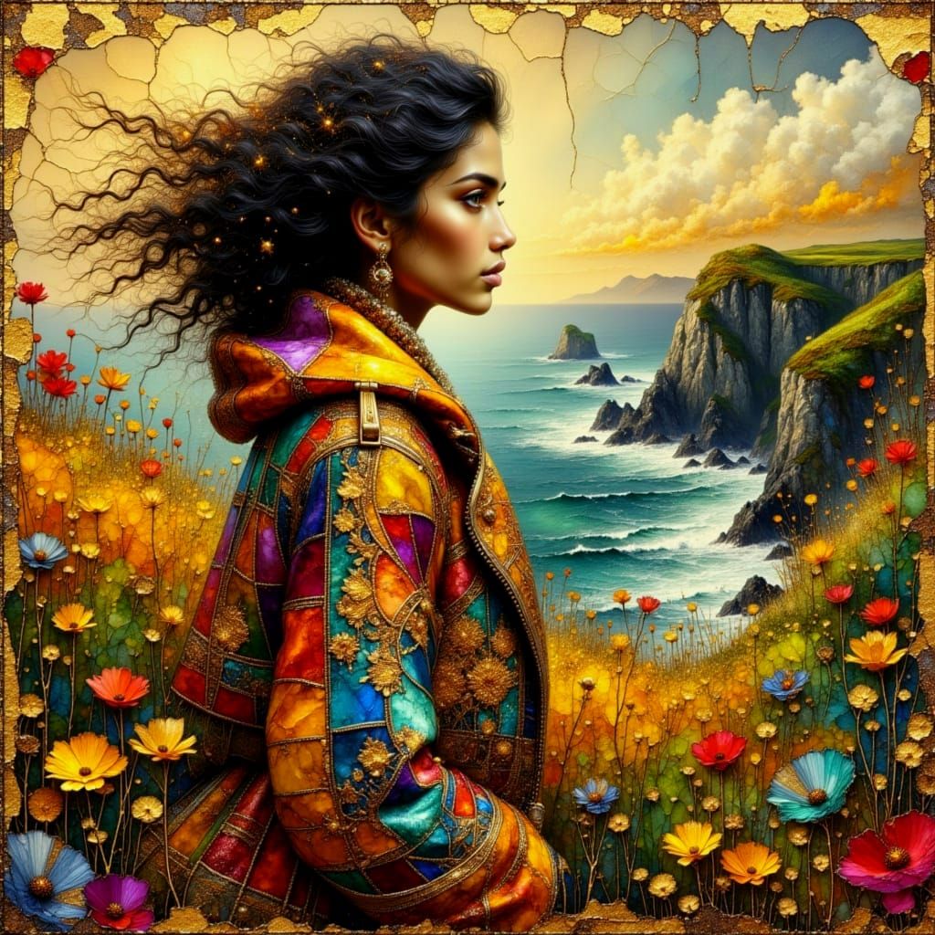 Italian Woman Basks in Serene Irish Landscape