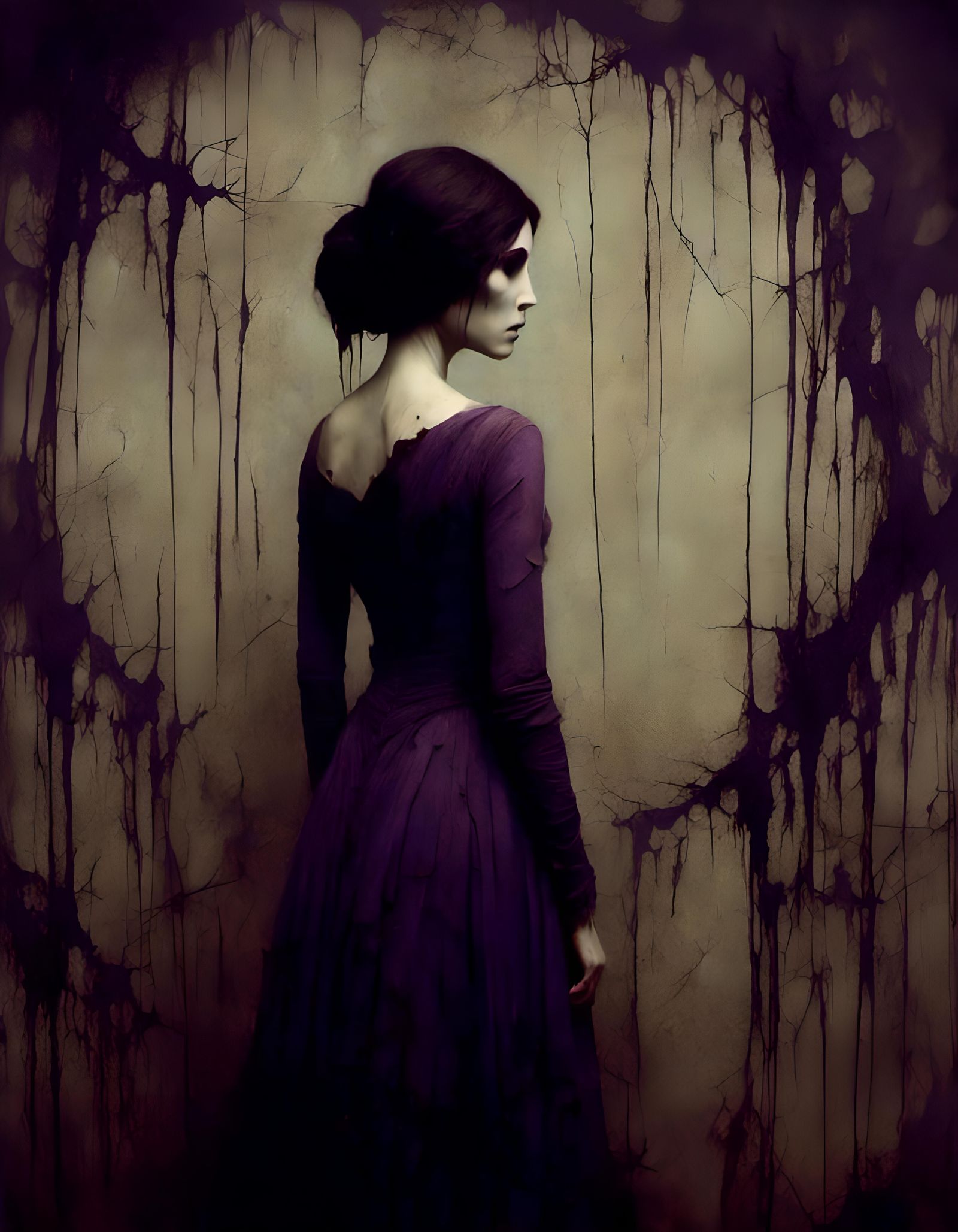 Vast Macabre Scene with 3D Textural Shadows