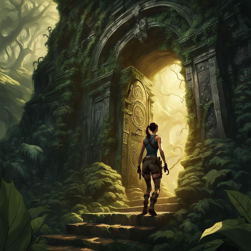 Lara Croft's Jungle Puzzle: Dark Fantasy Art