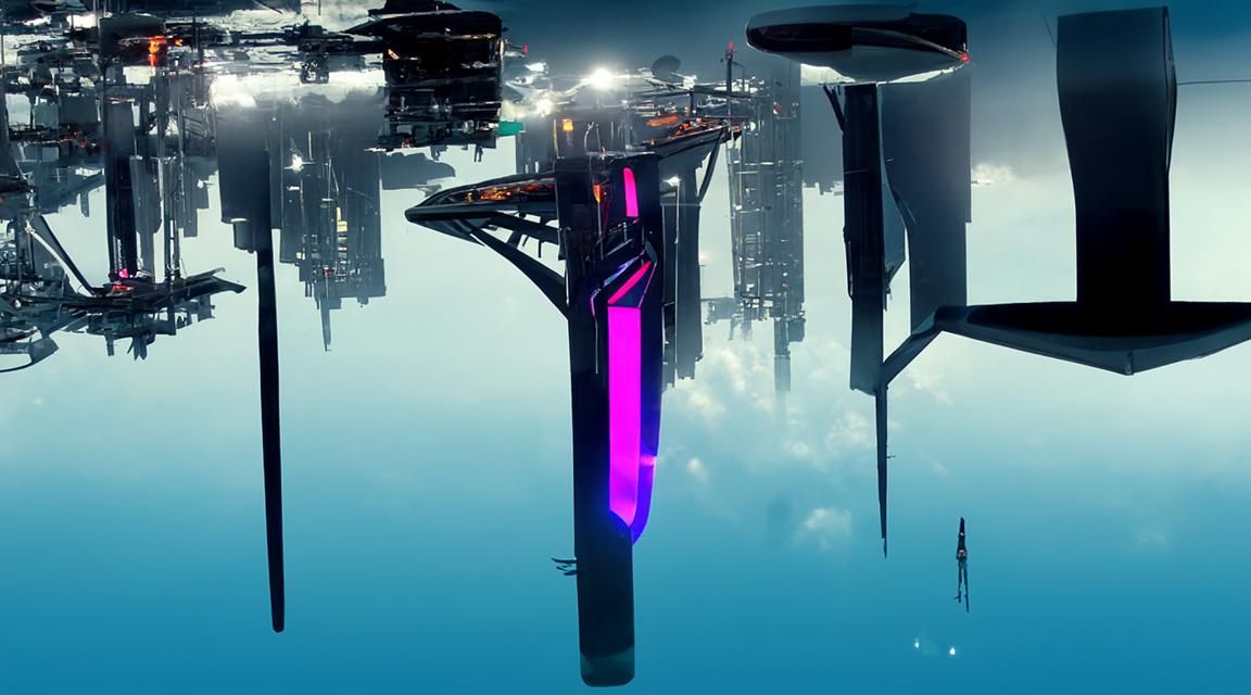 Dystopian Cyberpunk Cityscape at Night in 8K