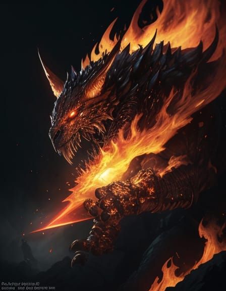 Dragon Unleashed in Blazing Volcanic Fury