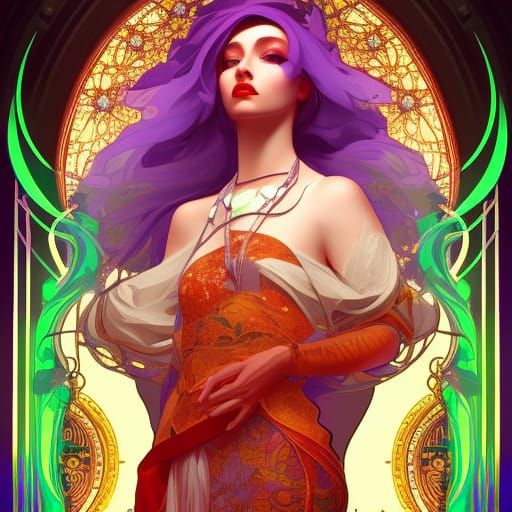 Elegant Art Deco Lady of the Underground