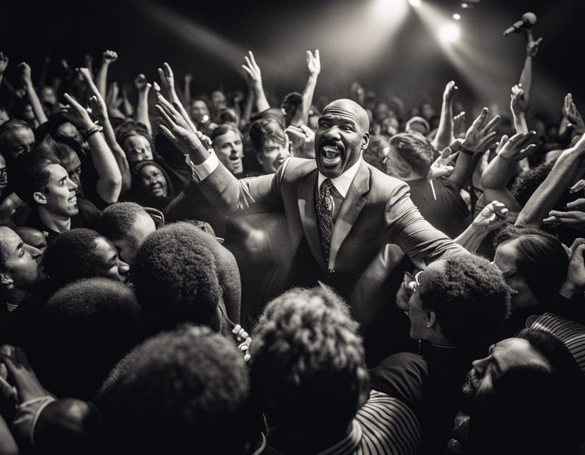 Steve Harvey at Punk Rock Concert, Black and White