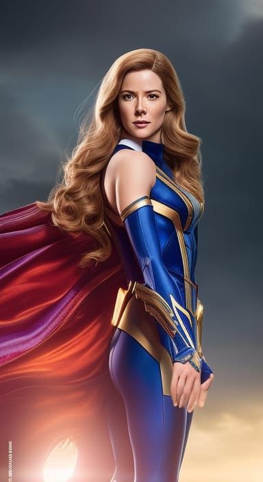 Hyperrealistic Supergirl Portrait in Digital Art Style