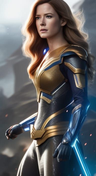 Hyperrealistic Supergirl Portrait in Digital Art Style