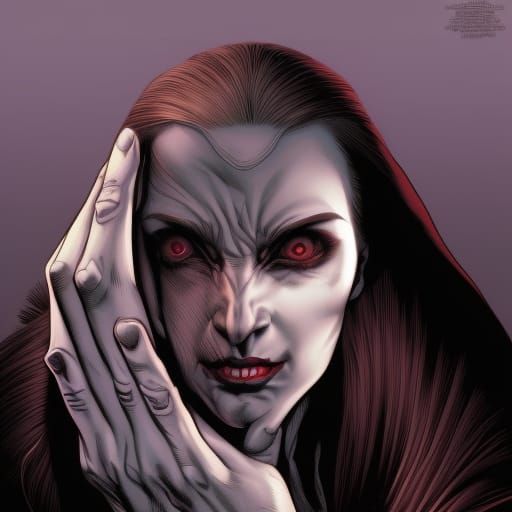 Nosferatu Woman in Comic Book Art Style