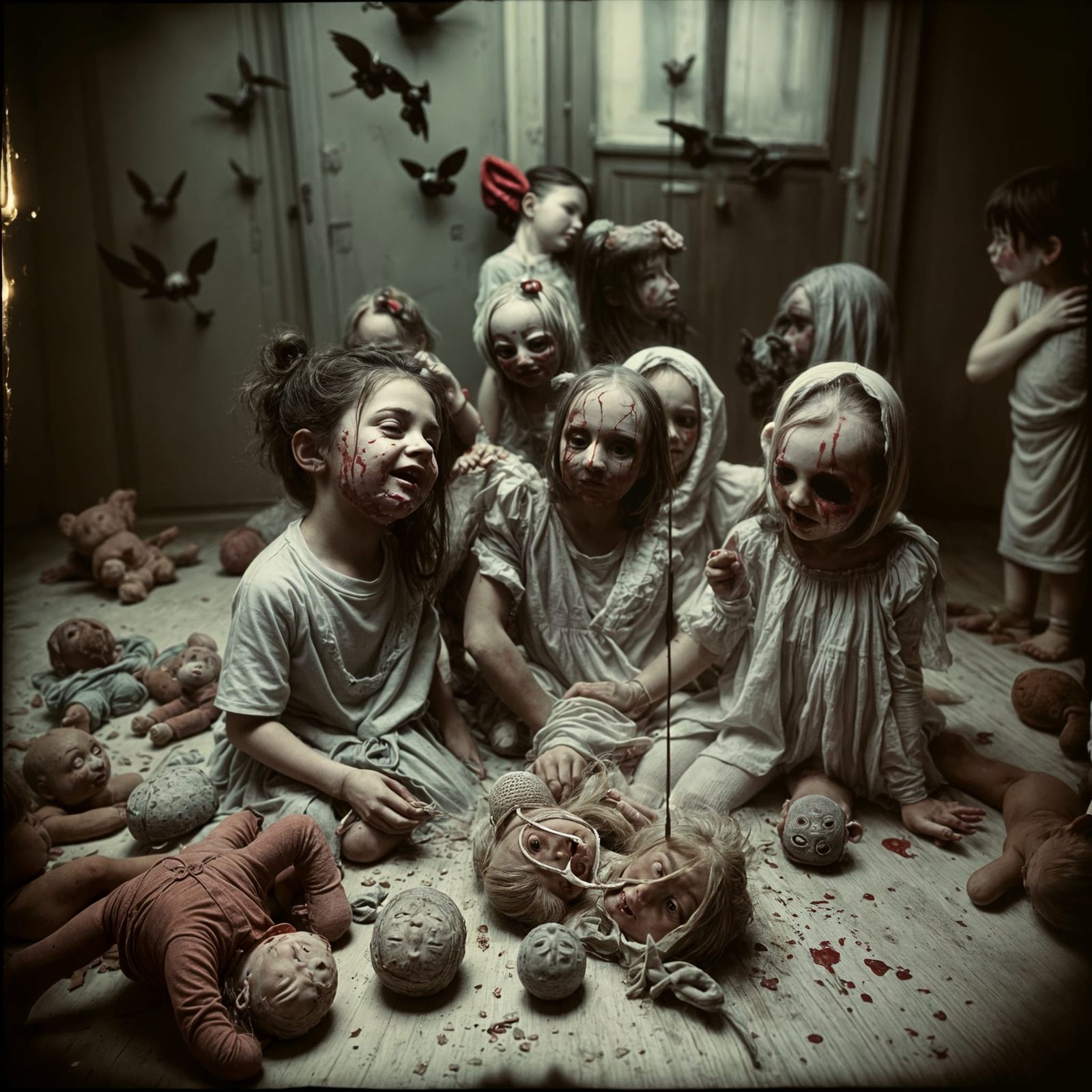 Creepy Children's Tea Party With Demonic Masks