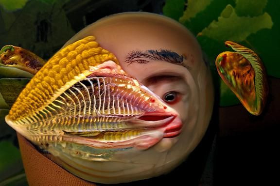 Hybrid Human Fish Creature with Gills