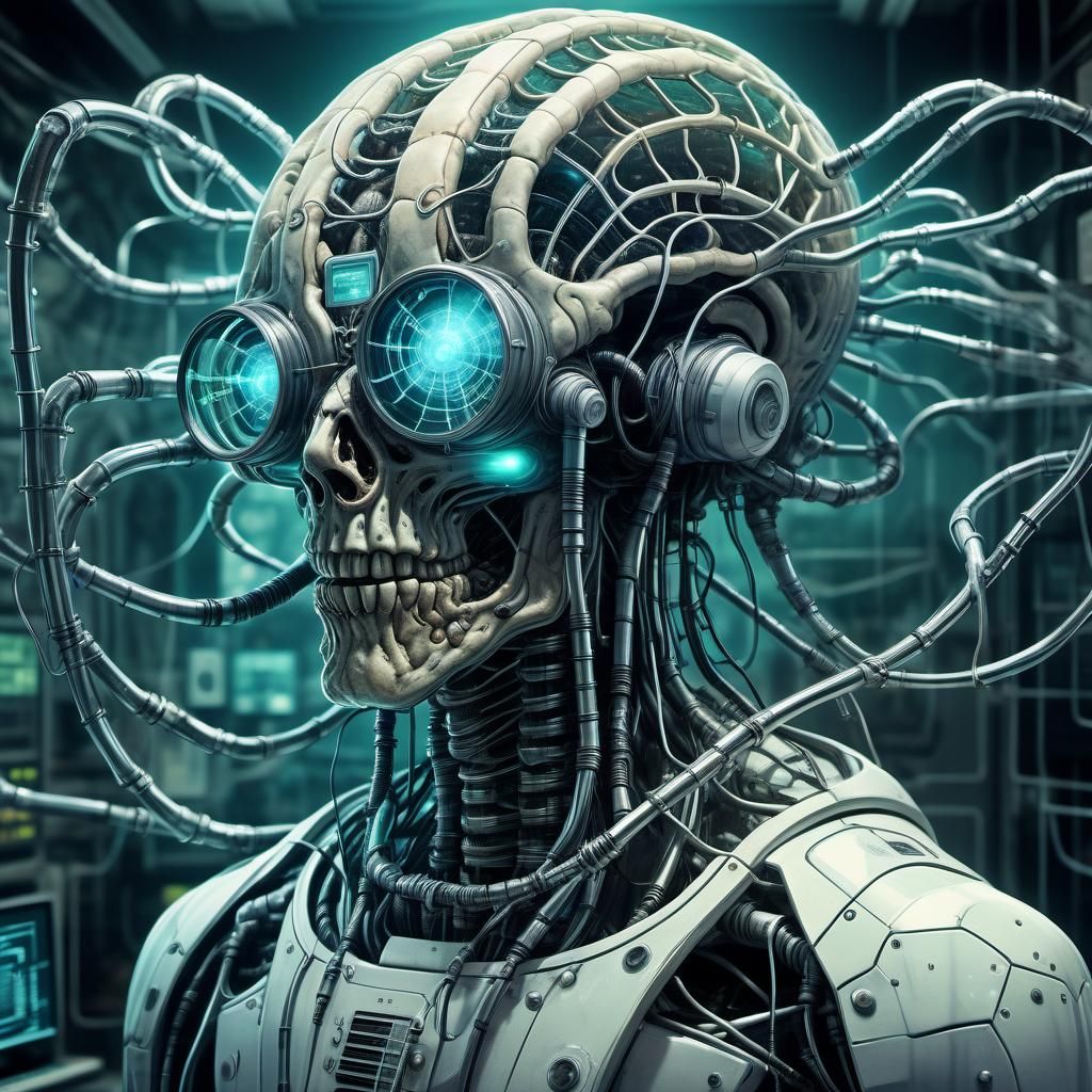 Crystalline Brain Helmet: Dark Fantasy Concept Art