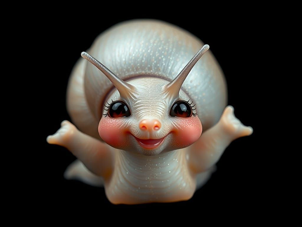 Iridescent Snail Portrait in Digital Art Style