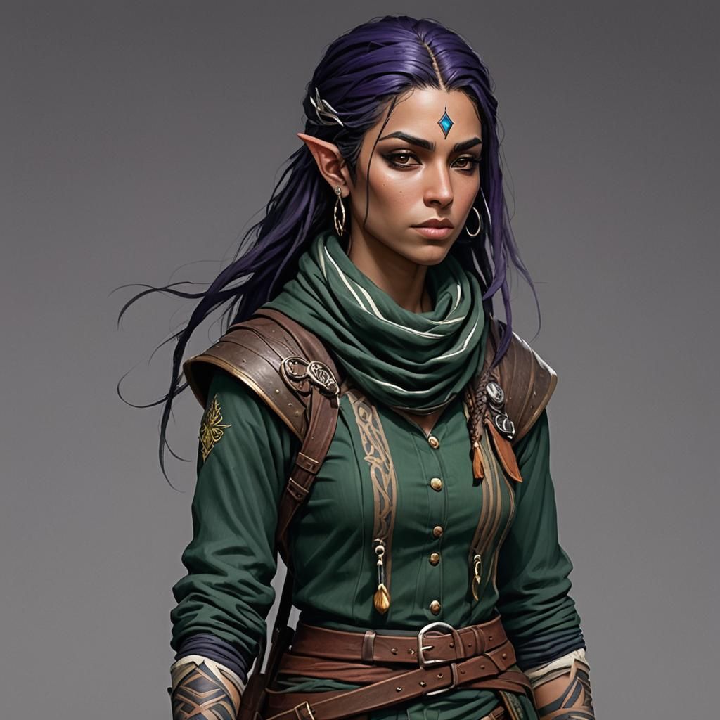 High Elf Thief Character Art in Detailed Fantasy Style