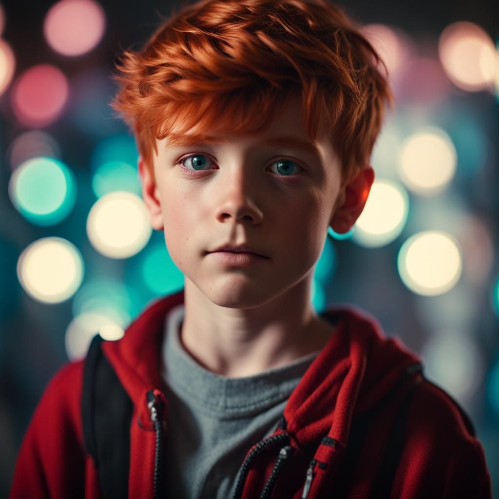 Red-Haired Boy in Glitchy 80s Commercial