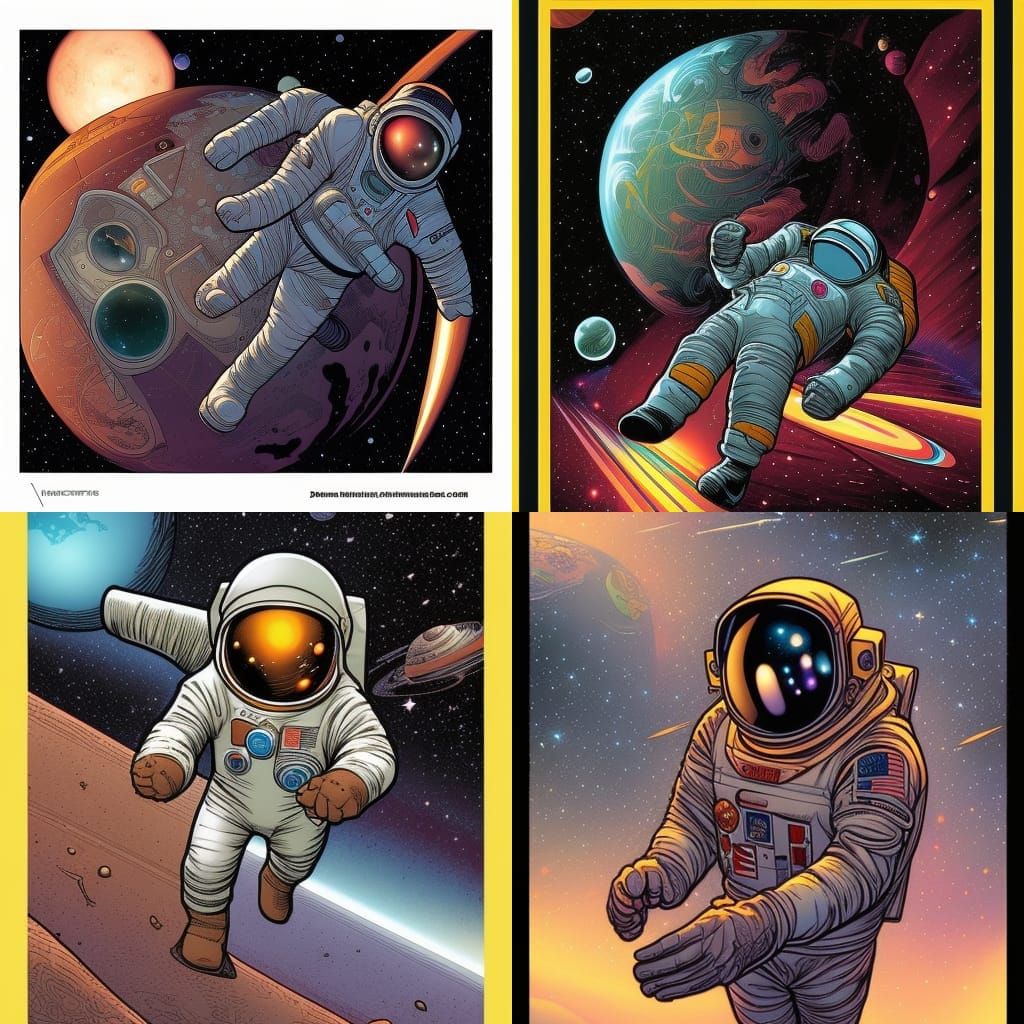 Astronaut in Comic Book Art Style