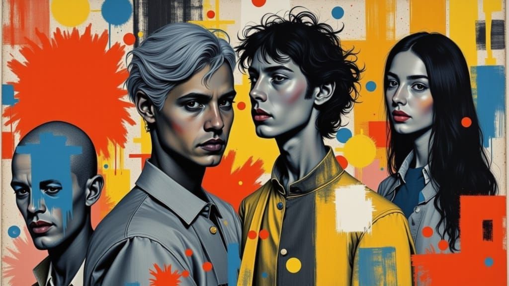 Flamboyant Figures in Hand-Tinted Monochromatic Photogravure