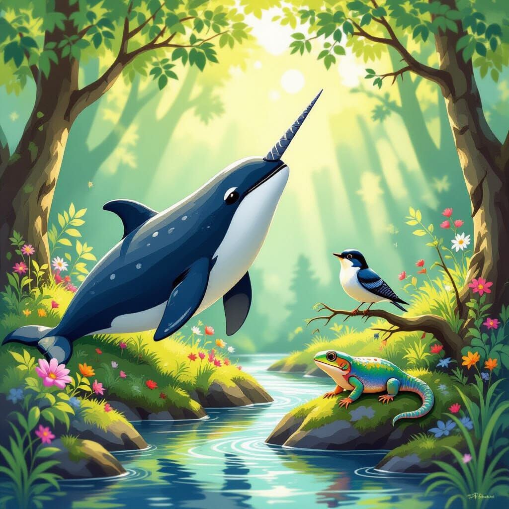 Narwhal, Nightingale, and Newt in Enchanted Forest