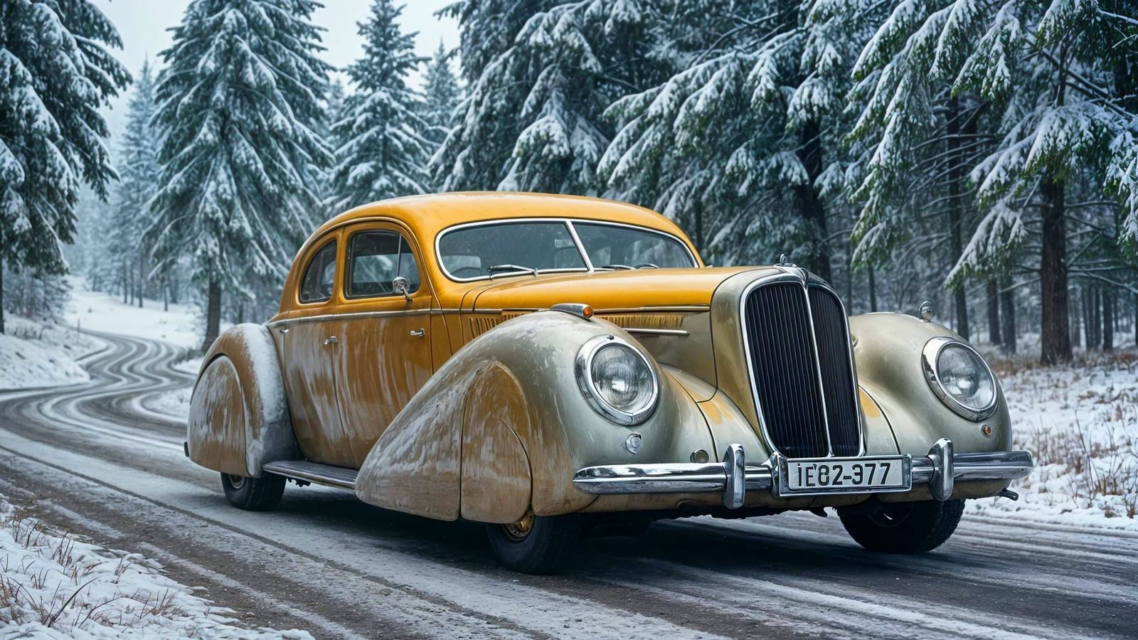 1930s Saoutchik Coupe in Winter Light