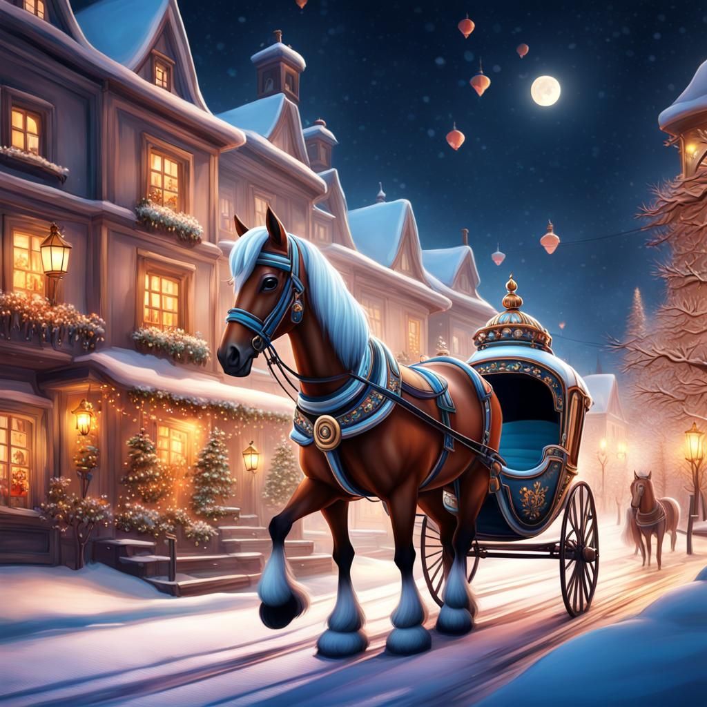 Horse pulling a carriage