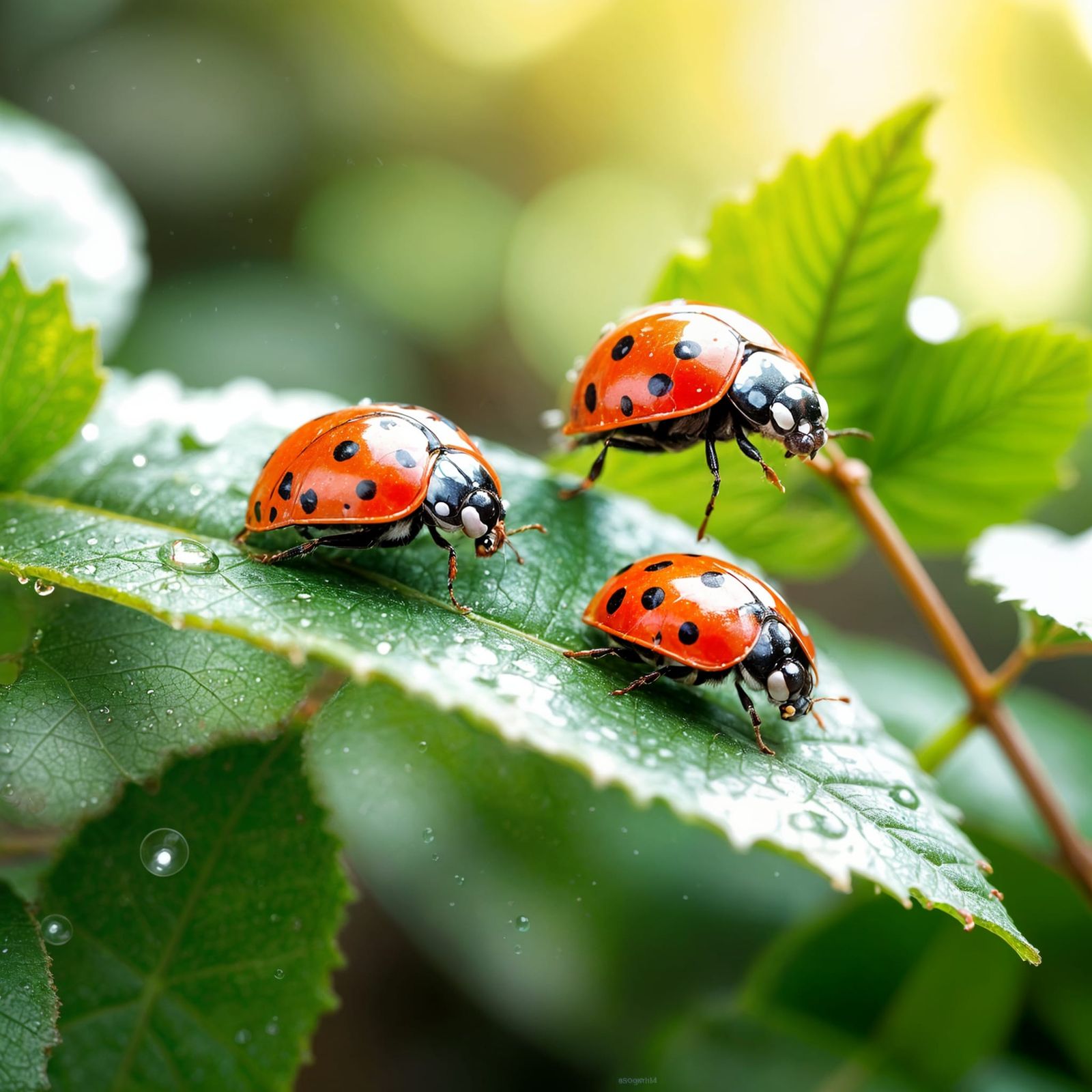 Hyperrealistic Ladybug Portrait in Nature