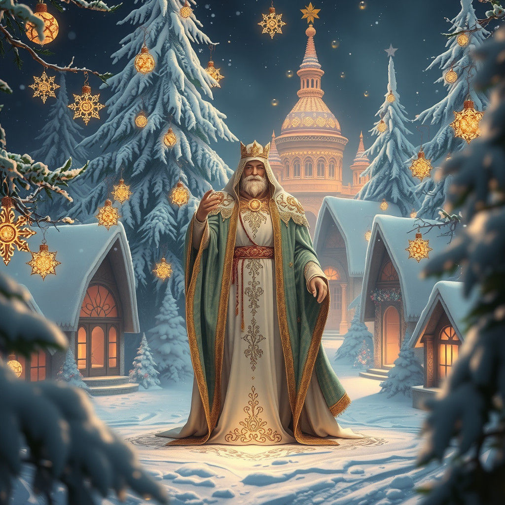 Glowing Christmas Spirit in Snowy Village