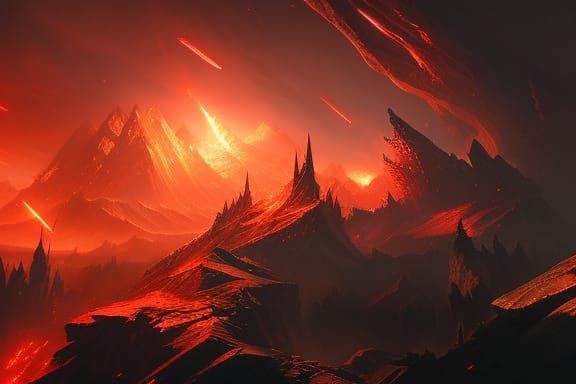 Fiery Dragon Concept Art in Dark Fantasy Style