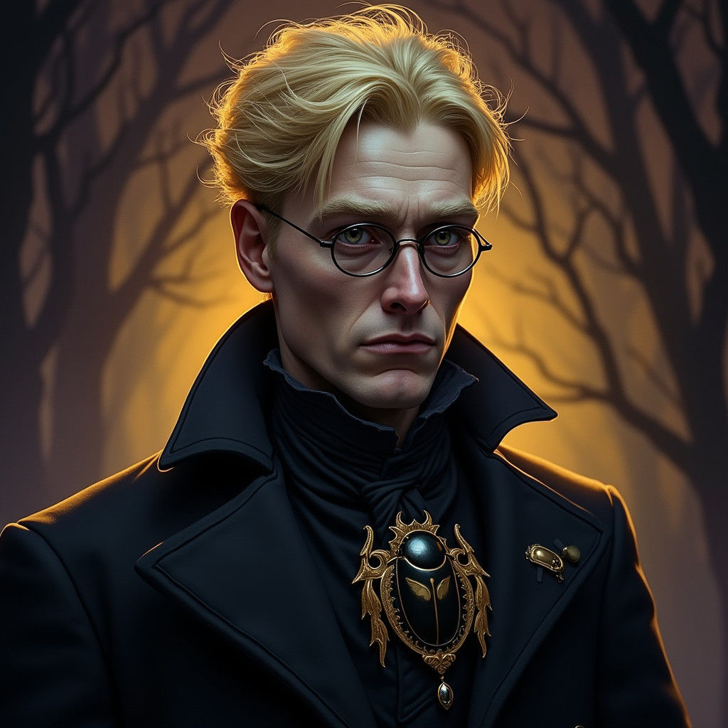 Weary Investigator in Gothic Horror Style