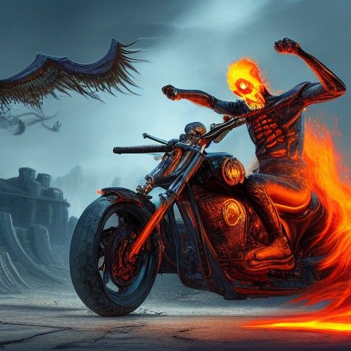 Ghost Rider in Detailed Matte Painting