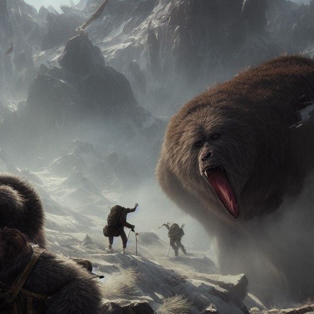 Yeti Attack: Dark Fantasy Concept Art