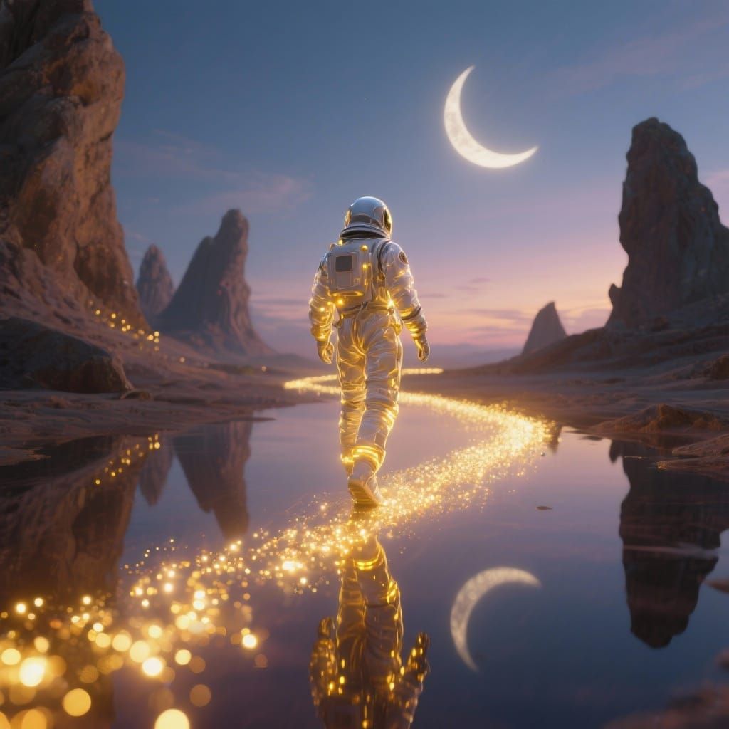 Ethereal Space Explorer on Reflective Path