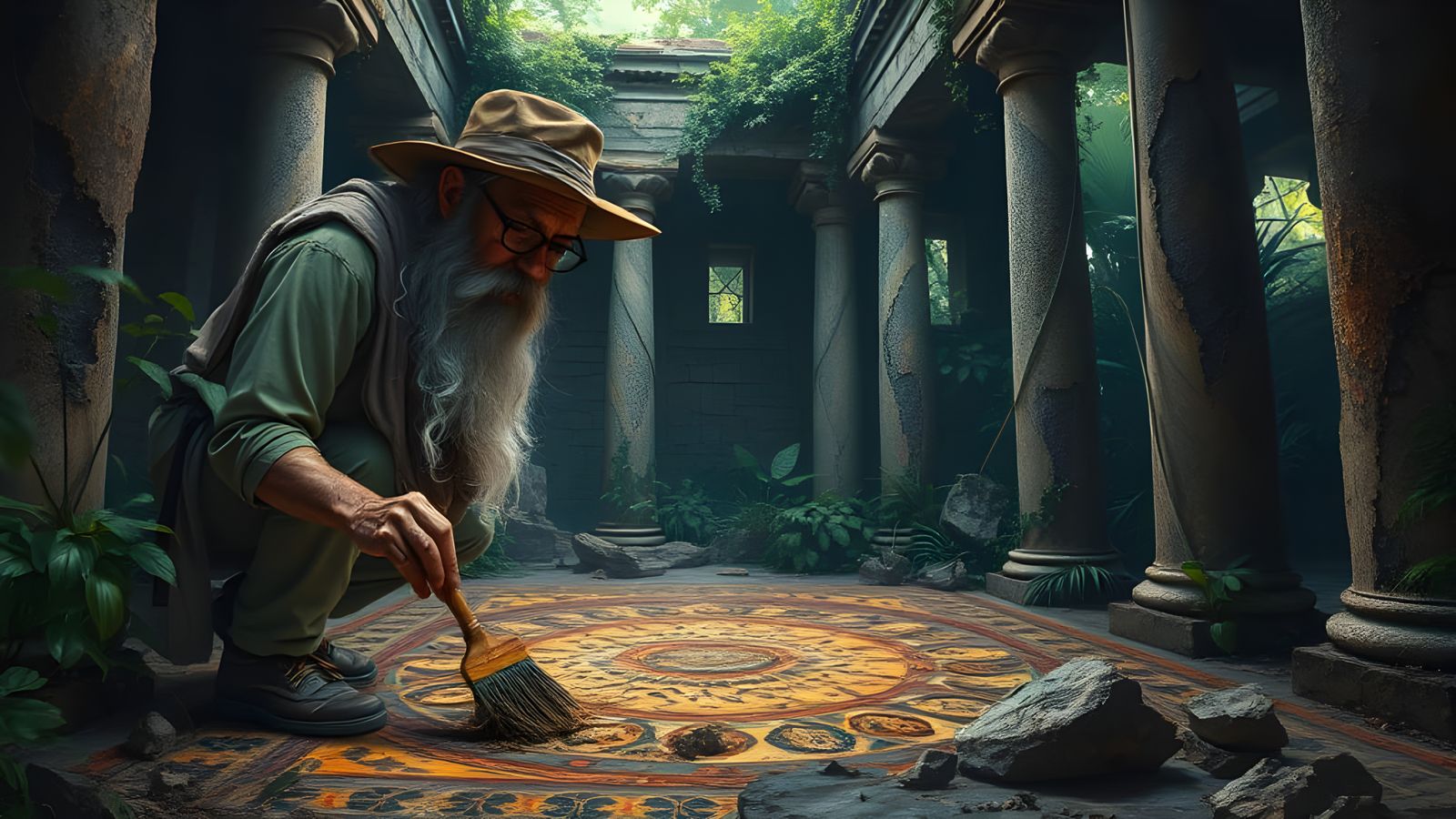 Archaeologist Uncovers Ancient Mosaic in Ruins of Forgotten....