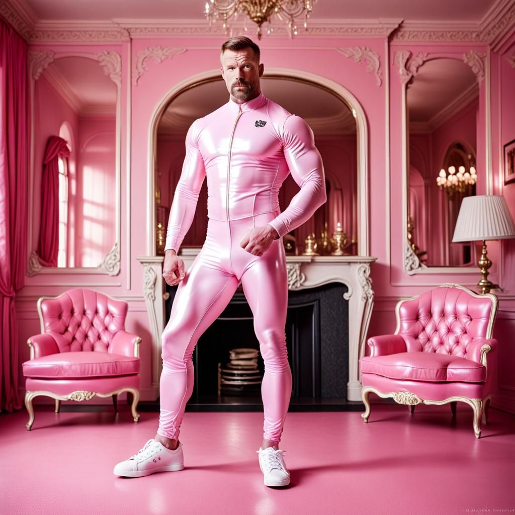 Muscle daddy in latex