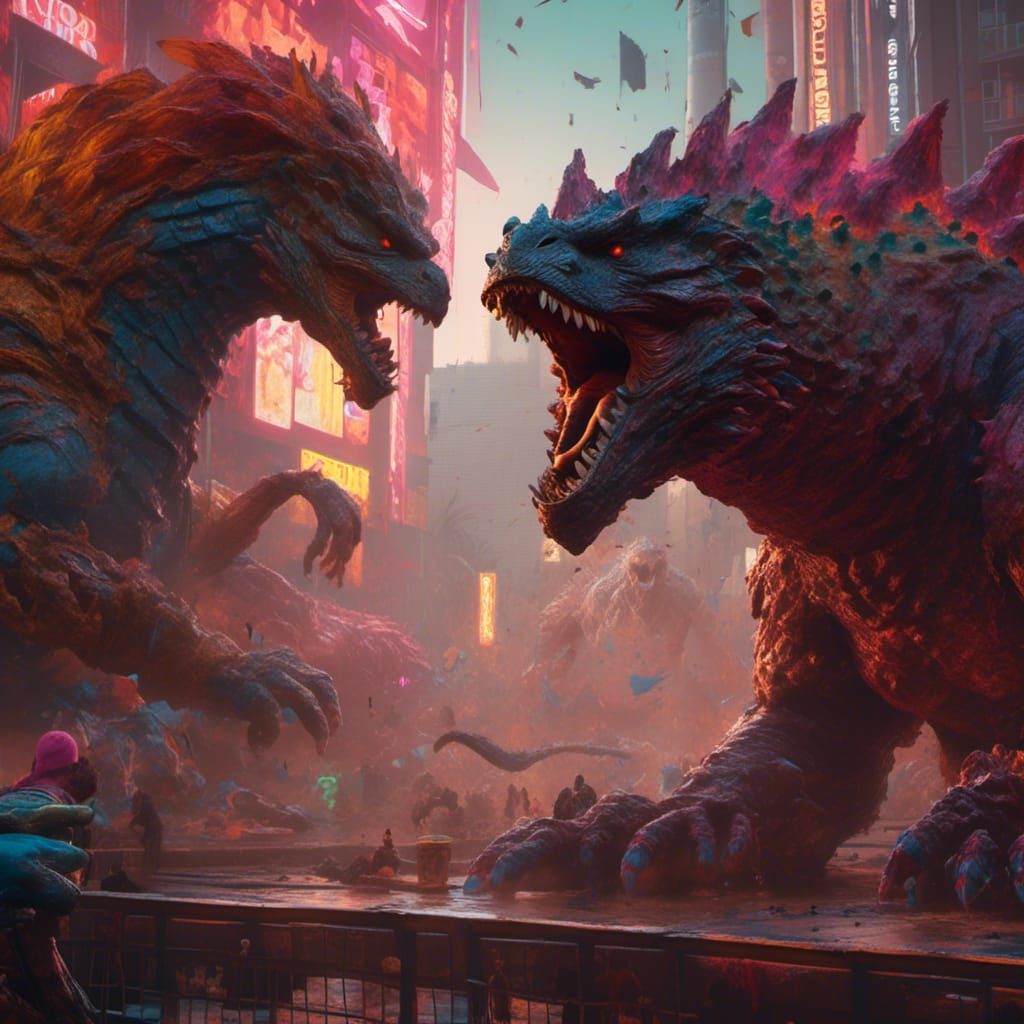 Godzilla vs Shao Khan Tournament Portrait